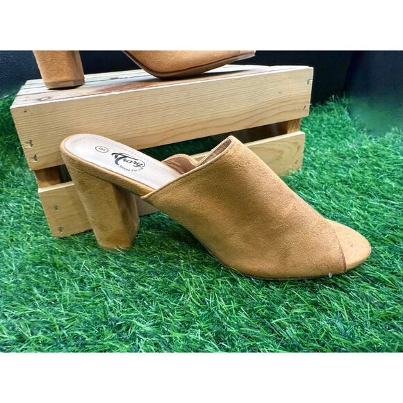 Trary- Tan -Open Toe Heels- Size 9 - Picture 3 of 10